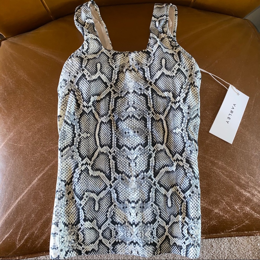 NWT Varley Aletta Tank Ivory Cobra Snake Print XS